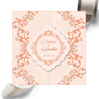 Ensemble d'invitations de mariage vintage à motif floral, pliables en trois parties, avec cartes d'accompagnement et enveloppe extérieure, impression personnalisée