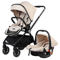 Meilleure qualité 3-en-1 pliable bébé poussette landau siège de voiture lin alliage tissu EVA roues pour les voyageurs âgés de 3 ans modèle C3-Buy