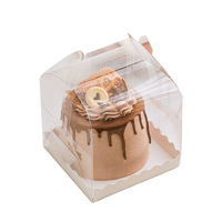 Boîte à gâteau d'anniversaire transparente, boîte d'emballage pour desserts et mini-gâteaux à emporter, fabriquée en matériau PET écologique