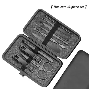 Professional 18 Pieces Manicure Set Stainless Steel Nail Clipper Set Scissors Trimmer Grooming Kit With Luxurious Travel Case
