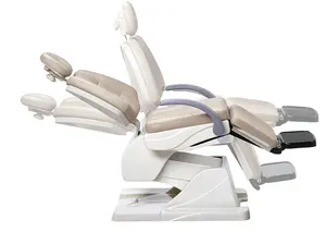 Equipo dental económico Silla dental de lujo Conjunto completo Silla de unidad dental con funciones Pedal