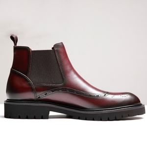 Classic Retro Slip-On Breathable Lightweight <b>Ankle</b> Work Genuine Leather Thick Soled Short Autumn Flannel Warm Men's Waterproof - Product Image 5