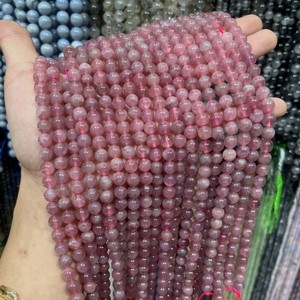 Perles rondes lisses en quartz rose de <span class=keywords><strong>Madagascar</strong></span> violet, taille 6, 8, 10 mm, perles de pierres énergétiques pour bracelet et collier - Product Image 1