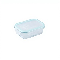Boîte à lunch en verre borosilicate de haute qualité, compatible micro-ondes, ensemble de contenants de stockage alimentaire avec couvercles en PP pour les employés de bureau
