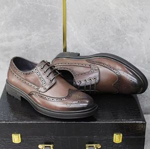 Chaussures Oxford en cuir pour homme, chaussures habillées en cuir pour homme, chaussures en cuir de crocodile marron pour homme, chaussures pas chères pour homme - Product Image 1