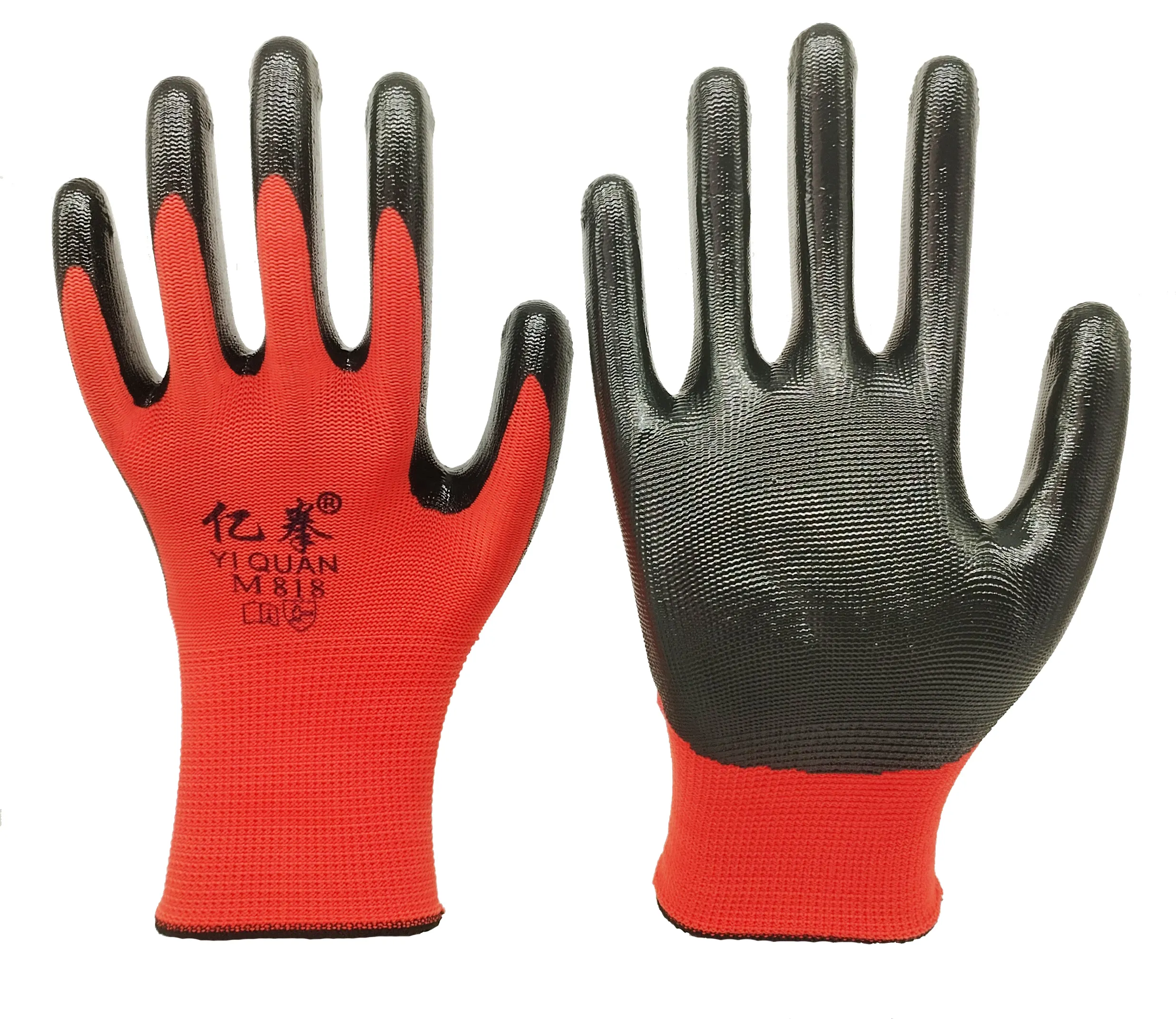 Factory Price Heavy Duty Gloves Work Nitrile Nylon Gloves Protective Safety Nylon Nitrile Gloves For Industrial