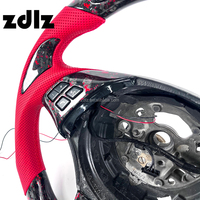 Volant personnalisé en cuir perforé rouge, en fibre de carbone forgée, avec LED pour BMW E36 E63 E61 E90 E84 E46 E92 E71 E70 2010 2012