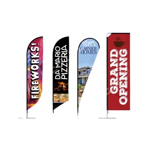 Diseño de bandera de plumas de playa personalizado Bandera de <span class=keywords><strong>surf</strong></span> voladora Bandera de sublimación de gota con poste al aire libre - Product Image 4