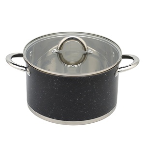 Bán buôn tùy chỉnh đồ dùng nhà bếp thép không gỉ Cooking Pot Set chậu và chảo Set với thép xử lý 10 cái Cookware Set - Product Image 4