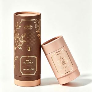 ครีมทามือ LNMEA Botanica Peach 50 มล. บรรจุภัณฑ์หลอดกระดาษลูกฟูกแบบรีไซเคิล ดีไซน์ฟอยล์สีทอง เคลือบซิลิโคน  สีสันสี่เฉด - Product Image 1