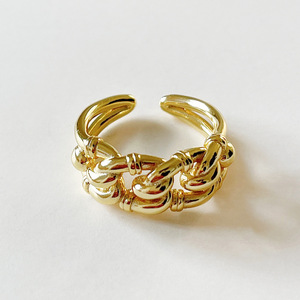 Sterling <strong>Silver</strong> 925 Fine Jewelry Knot Chain <strong>Rings</strong> Women 18k Gold Plated <strong>Chunky</strong> <strong>Rings</strong> - Product Image 4