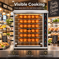Four à rôtir électrique rotatif pour poulet entier, idéal pour les buffets d'hôtel (6 broches)
