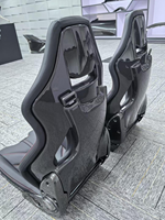 Sièges de voiture en fibre de carbone légers, sièges de piste en cuir rouge, sièges de voiture électriques entièrement automatiques pour Ferrari 458