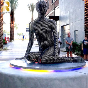 รูปปั้นสตรีทสแตนเลสสำหรับกลางแจ้งดีไซน์ใหม่รูปปั้นผู้หญิงหายไปแนวนามธรรม - Product Image 4