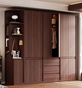 Armoire en bois de style <span class=keywords><strong>mi</strong></span>-siècle pour chambre à coucher, armoire de rangement pleine <span class=keywords><strong>hauteur</strong></span> avec structure squelettique, placard en chêne sur mesure - Product Image 3