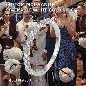 Bague de fiançailles personnalisée empilable en argent sterling 925 avec moissanite VVS1 pour femme - Product Image 2