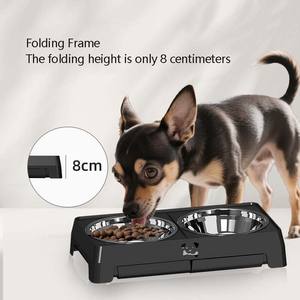 Suporte Elevado para Tigelas de Cães e Gatos com Altura Ajustável em 4 Níveis, Capacidade para 2 Comedouros de Aço Inoxidável, Antiderrapante, Impermeável e à Prova de Vazamentos - Product Image 5