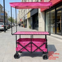 Véhicule de camping multifonctionnel pliable pour l'extérieur, véhicule portable pour marché nocturne avec auvent pare-soleil, toit personnalisable