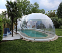 Couverture de piscine gonflable transparente sur mesure à prix réduit, grande dôme transparente avec support de tuyau