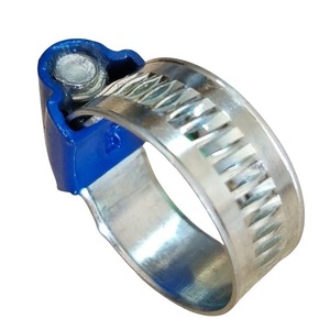 Collier de serrage en acier inoxydable à ruban bleu, multi-tailles, réglable, avec poignée en plastique et dégagement rapide - Product Image 2
