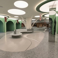 Dalles de terrazzo artificielles résistantes à l'usure aux couleurs personnalisées, design moderne pour villa, hôtel, appartement, escalier