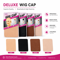 Bonnet de perruque respirant et extensible en maille de polyester, filet à cheveux élastique, doublure de perruque, lot de 2 pièces, protection pour perruques Lace Front, pour la maison et les salons de beauté