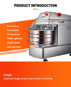Thép không gỉ 50kg điện bột trộn-Nhiệm vụ nặng nề bột kneader với bộ đếm thời gian & kiểm soát tốc độ - Product Image 2