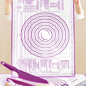 แผ่นซิลิโคน66*46สำหรับการอบไม่ติดม้วนแป้งพร้อมการวัด - Product Image 3