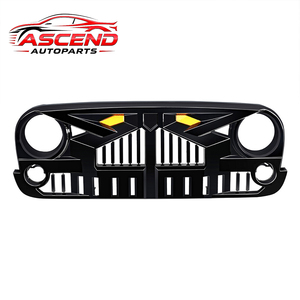 Nueva Parrilla Delantera Estilo Imperio en Negro Mate OEM ODM con Luces Indicadoras Ámbar 2007-2018 para Wrangler JK, Accesorios Exteriores para Automóviles - Product Image 1