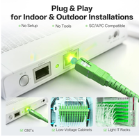 Cordon Fibre Optique Blindé SC APC vers SC APC Monomode 9/125 Extérieur OS1 OS2 Noir