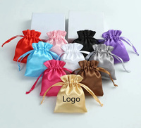 Sacs à cordon en satin imprimés sur mesure, sérigraphiés, doux, réutilisables, de luxe, pour extensions de cheveux, plusieurs couleurs