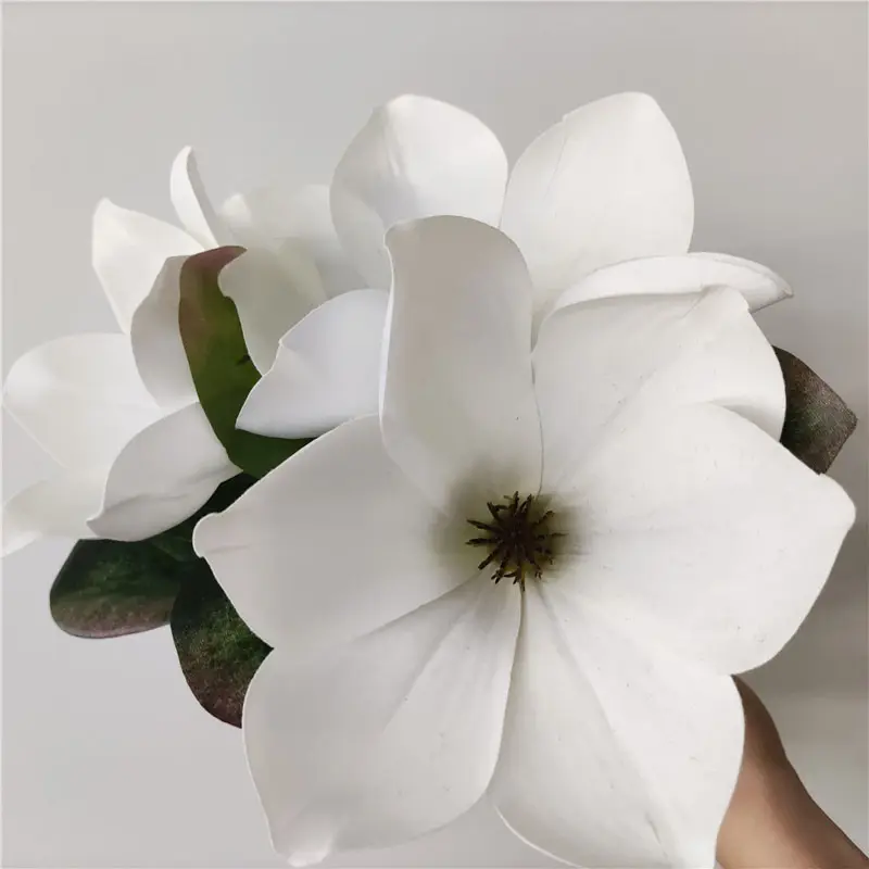 Artificial Wedding Flowers New Design Real Touch Magnolia Bouquet Artificial Flower Home Wedding Decoration