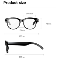 Lunettes intelligentes innovantes avec caméra 2MP pour la connectivité, lunettes avec contrôle par application, produits intelligents compatibles avec l'IA, enregistrement vidéo 720P