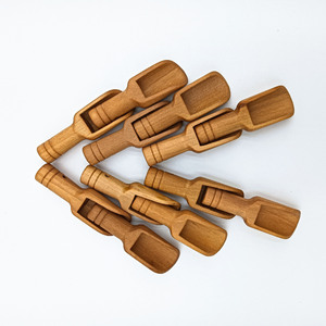 Cuillère à café et à thé en bois massif - Durable, absorbe l'<span class=keywords><strong>humidité</strong></span>, multi-usages pour les sels de bain, les produits chimiques ménagers, logo personnalisé - Product Image 1