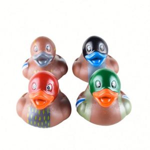 Factory Customized Logo Green-headed Brown Little Yellow Bear Shaped Plastic <b>Bath</b> Toy Water Spraying Tool for Baby 2 Inches - Product Image 4