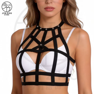 Lencería Erótica JINZHU con Tirantes Cruzados en la Espalda y Cuello Halter, Elástica y Sensual para Mujer - Product Image 1