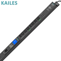 KAILES(KLS) Smart PDU Série MD 32A Triphasé AC 200-240VAC 18+6 Prises C13/C19 24 Prises 6 Disjoncteurs Industriel Noir