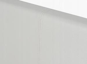 놀랍고 우아한 흰색 인조 가죽 덮개를 씌운 안장 스티치 퀸 사이즈 플랫폼 침대 프레임 - Product Image 3