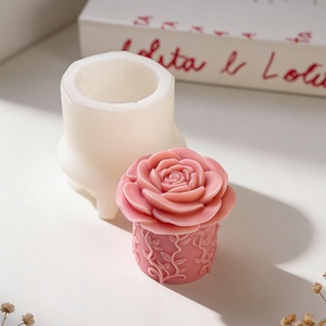 Molde de silicona UNIMOUND para velas aromáticas con forma de columna de rosas, modelo 3D de rosa con textura de árbol, apto para horno, para bricolaje creativo. - Product Image 4
