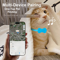Traceur GPS intelligent pour animaux de compagnie, double système Bluetooth NFC, anti-perte, pour chiens et chats, étanche, suivi en temps réel, 1 an d'autonomie de la batterie