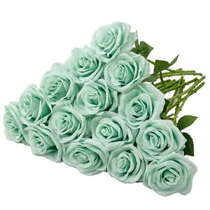 Rosas Artificiales Color Champán, Látex, Tacto Real, Hechas a Mano, Realistas, Venta al por Mayor, para Decoración de Bodas - Product Image 5