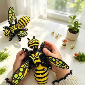Modello di Ape Mecha Stampato in 3D, Figurina di Insetto Cyberpunk con Articolazioni Mobili, Decorazione da Scrivania, Giocattolo per Genitori e Figli, Regalo di Compleanno - Product Image 6