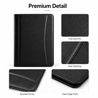 Portafolio de Negocios de Cuero A4 con Logotipo Personalizado, Bolsa para Documentos de PU de Grano Fino Premium para Reuniones, Currículum, Entrevistas, Oficina, Venta al por Mayor