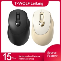 Ratón Inalámbrico Silencioso Recargable de Modo Dual Óptico USB T-WOLF Q8 con Diseño Neutro para Computadoras y Tabletas