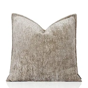 Tiff Home Customized New Product 45*45cm Beige Plush Embroidered Decorative Throw Pillow For Bed Sofa Car