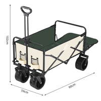 Chariot de plage pliable E-RIKE 180L grande capacité, chariot de courses portable, chariot de pique-nique robuste avec roues robustes