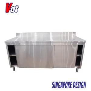 Heavy Duty And Factory Price Stainless Steel Kitchen Sliding Cabinet Able With Upstand