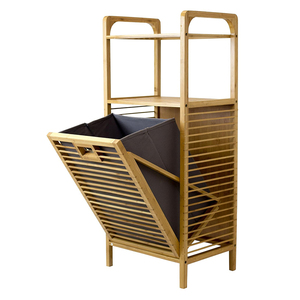 Tre Hiện Đại Tilt-out giặt <span class=keywords><strong>Hamper</strong></span> tủ 2 tầng giặt <span class=keywords><strong>Hamper</strong></span> với kệ giỏ và xử lý cho quần áo - Product Image 2