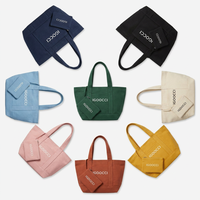 Tas Tote Kanvas Grosir untuk Wanita Logo Kustom Kapasitas Besar Tas Tote Katun Reusable untuk Belanja Perjalanan Kantor Penggunaan Sehari-hari
