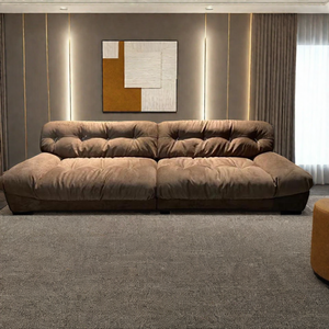 Customize Modular Sponge Leather Cloud High-<b>end</b> Minimalist Living Room Furniture Fabric - Product Image 4